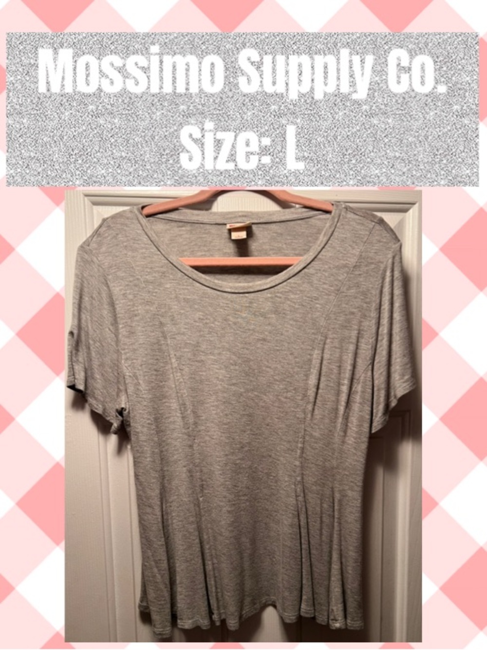 Mossimo Supply Co. Heather Gray Short Sleeve Scoop Neck Tee